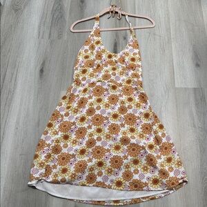 Hollister Floral Halter Top in Orange and Yellow